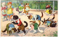 VINTAGE Postcard    ALFRED MAINZER CATS -  #4696  -  PLAYING LEAP FROG picture