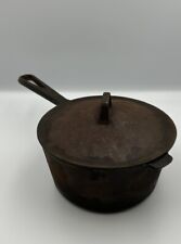 Small Cast Iron Pot w/ Lid 2 Qt Soup Sauce Pan Vintage Antique picture