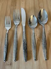 Stylecraft SYF2 Japan Stainless Black  SINGLE ROSE ~5 PC SET Knife Spoons Forks picture