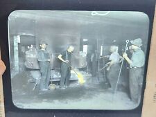 Catching Iron With Hand Landles Albany NY - Magic Lantern Glass Slide 1911 picture