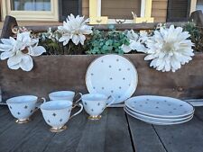 Vintage Fleur-De-Lis Teacup & Luncheon Plates #3512 - Set Of Four (4) picture