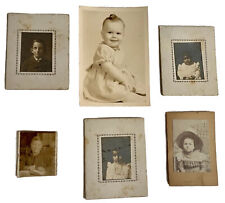 Lot of 6 Antique Vintage Small Mounted Photos Professional Photograph Studio picture