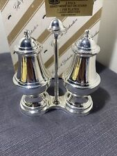 Vintage IANTHE Silver Plates Salt & Pepper Shaker W/ Stand # 331 Made In England picture