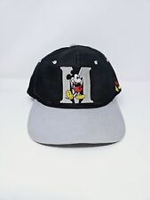 VTG Mickey Mouse Adjustable Hat 1990s Black/Silver Drew Pearson FAST SHIPPING picture