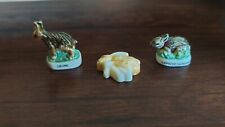 Lot 3 Bunny rabbit hare French porcelain Feve / Miniature Figurines (1