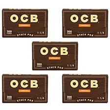 OCB Virgin Stack Pak 1 1/4 Unbleached Rolling Papers (5 Booklets, 1,500 Leaves) picture