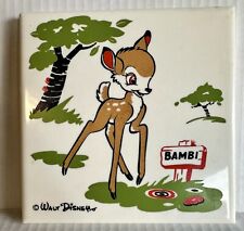 Vintage 1950's  Walt Disney Bambi Kemper Thomas 6” x 6” Ceramic Tile Trivet Rare picture