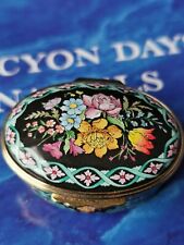  ~ Halcyon Days Enamels Beautiful Oval Floral Box ~ picture