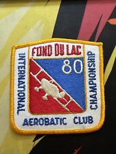 Vintage 80’s International Aerobatic Club Fond Du Lac Aviation Airplanes Patch picture