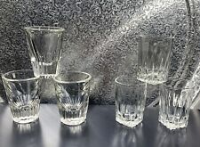 VTG Set 6 Federal Shield Shot Glass Clear Ridged Drop Point 1w/factory Defect picture