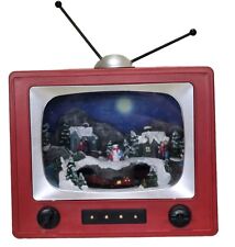 Holiday Time Christmas Animated Retro TV Television Light Rotating Musical Works picture