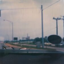 Vintage Polaroid Photo Car Dashboard Mirror Road Glasses Found Art Snapshot picture