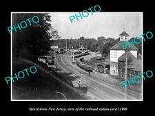 OLD POSTCARD SIZE PHOTO OF MORRISTOWN NEW JERSEY THE RAILROAD YARDS c1900 picture