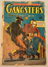 Gangsters Can't Win 1 True Crime Golden Age Comic Book Vtg 1948 Pre-Code Rare picture