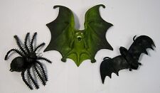 Vintage 1980/90s Mixed Lot of 3 Rubber Halloween Decorations Bats & Spider picture