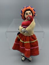 Andean Doll Stitched Peruvian Ethnic Rag Mother Baby Handmade Souvenir New 7” picture