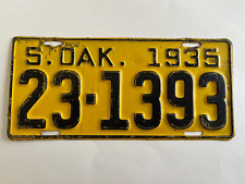 1935 South Dakota License Plate 100% All Original picture