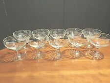 Antique/vintage collection of 10 cut glass Floral etched picture