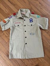 Vintage Boy Scouts Youth Shirt Vermont Patches Quality Unit Large 14-16 picture