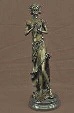Bronze Signed Original French Jean Patoue Female Flute Player Sculpture Deal picture