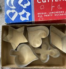 Lot of 5 | Metal Cake & Sandwich Cutters | Vintage | 1950s picture