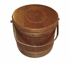 Antique Barrel-Shaped Wooden Sewing Basket picture
