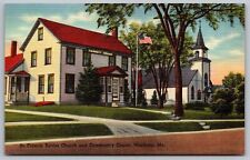St Francis Xavier Church Community Center Winthrop ME Maine Linen Postcard UNP picture