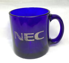 Vintage NEC Cobalt Blue Glass Mug Made in USA picture