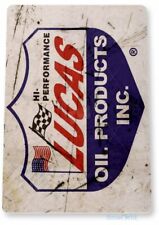 LUCAS OIL 12x18 inch TIN SIGN NOSTALGIC REPRODUCTION ADVERTISEMENT GARAGE POSTER picture