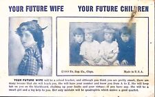 1935 ARCADE CARD YOUR FUTURE WIFE AND CHILDREN FORTUNE TELLER GAME   P4463 picture