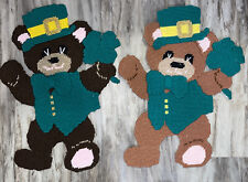 Vintage Large needlepoint plastic 2 bears St Patrick’s Day Costume Decorations picture