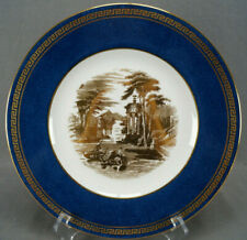Wedgwood Neoclassical Gold Ruins Powder Blue & Greek Key 10 3/4 Dinner Plate D picture