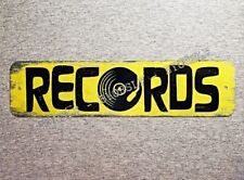 Metal Sign RECORDS vinyl albums record store day shop music cds phonograph 3x12 picture