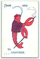 Humor Postcard From One Lobster To Another Embossed c1905 Unposted Antique picture
