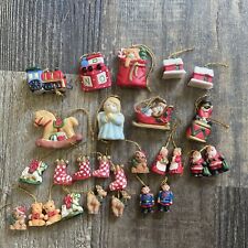 Russ Berrie Co. Miniature Ceramic Ornaments 27 Pieces Holiday Christmas Santa picture