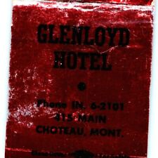 c1950s Choteau, Mont. Glenloyd Hotel Matchbook Cover Lena Gunther Montana MT C18 picture
