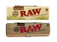 Both RAW Rolling papers Metal Paper Case King size Classic and Organic Hemp  picture