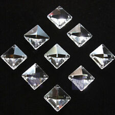 100pcs 14mm Clear Glass Square Crystal Beads Prisms Chandelier Lamp Chain Parts picture