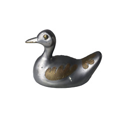 Vintage Cast Metal Duck Paperweight Goose Figure Figurine picture