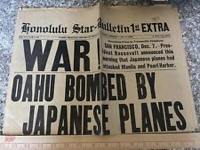 Japan Bombs Pearl HarborHonolulu Star Bulletin 1st Extra Sunday December 7 ,1941 picture