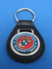 Vintage The Marines genuine grain leather keyring key fob keychain - Old Stock picture
