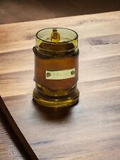 Vintage Amber Glass Beer Mug with Leather Wrap Personalized Gold Plate “Frank” picture