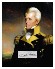 PRESIDENT ANDREW JACKSON IN UNIFORM OIL PAINTING AUTOGRAPHED 8X10 PHOTO picture