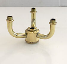 New: Solid Brass 3-Arm Cluster Body Polished & lacquered lamp part picture