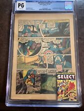ALL SELECT #1 CGC PG Page 4  1932 Captain America (1943) 9 Cap panels Timely picture