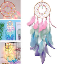 Colorful Dream Catcher with LED Light Handmade Feather Wall Hanging Room Decor picture