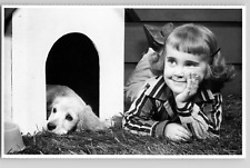 C1960 Little Girl Puppy Dog Doghouse Picture Taking North Shore Animal Postcard picture