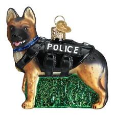 K-9 Police Dog Glass Ornament Old World Christmas NEW IN BOX   picture