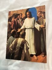 LDS Media Art Mormon 8.5x11in Jesus Shows His Wounds Resurrection With Disciples picture