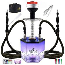 Hookah 2 Hose Hookah Set with Everything Modern Hexagon Acrylic Red Hookah with picture